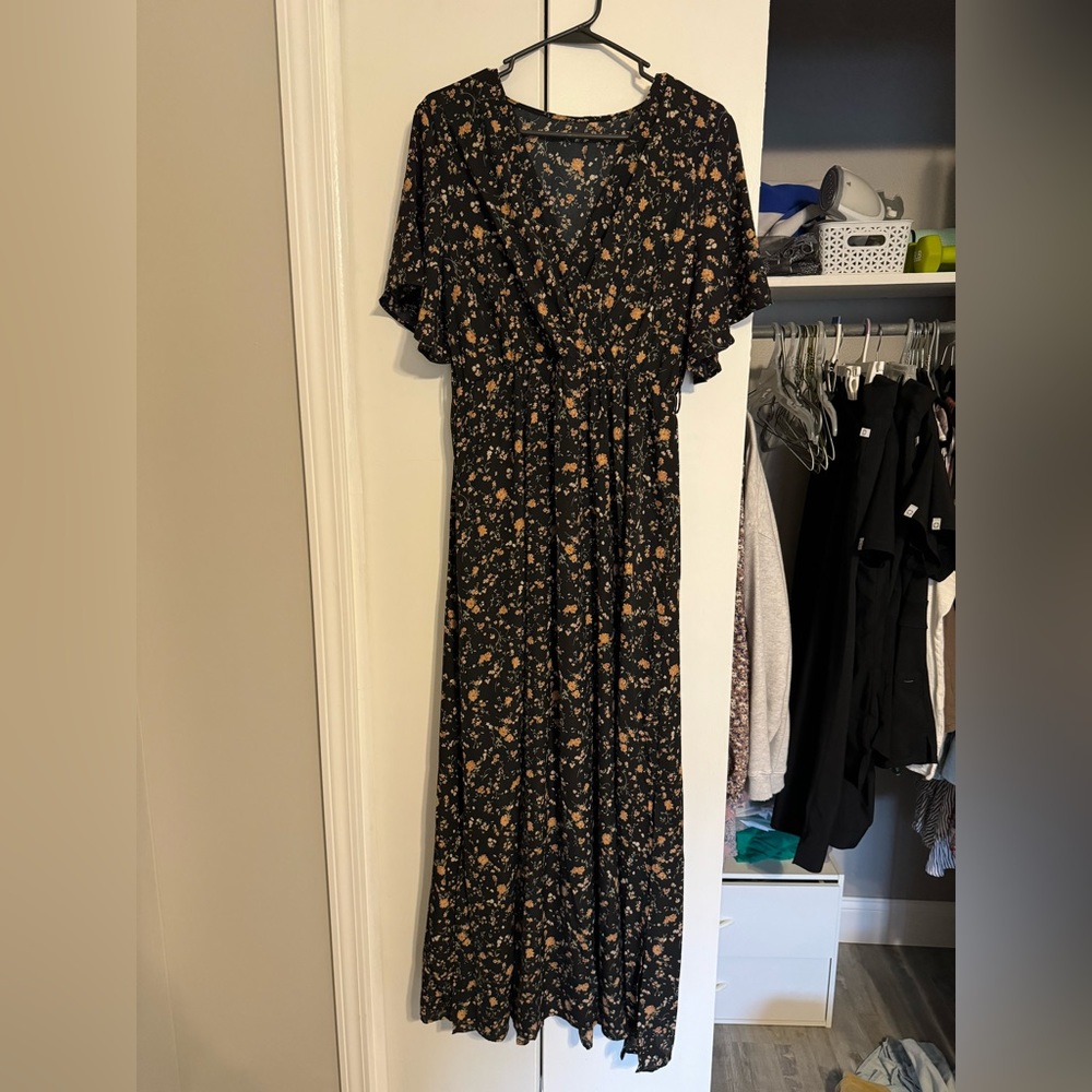 SHEIN Maxi Wrap front dress